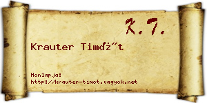 Krauter Timót névjegykártya